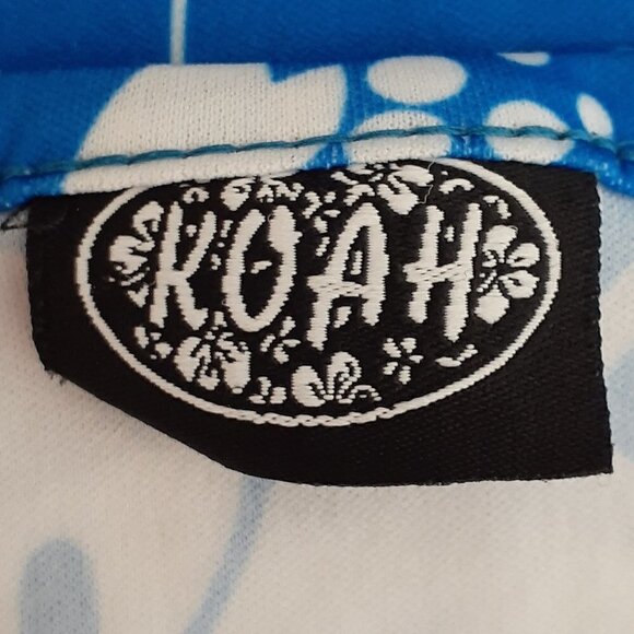 KOAH Blue Floral Hawaiian Slim Fit Short Tank Dress; Size XL - Picture 3 of 4